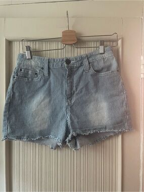 Dickies Striped Light Blue Denim Jean Shorts